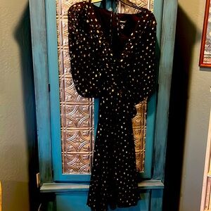 Black and gold cocktail dress